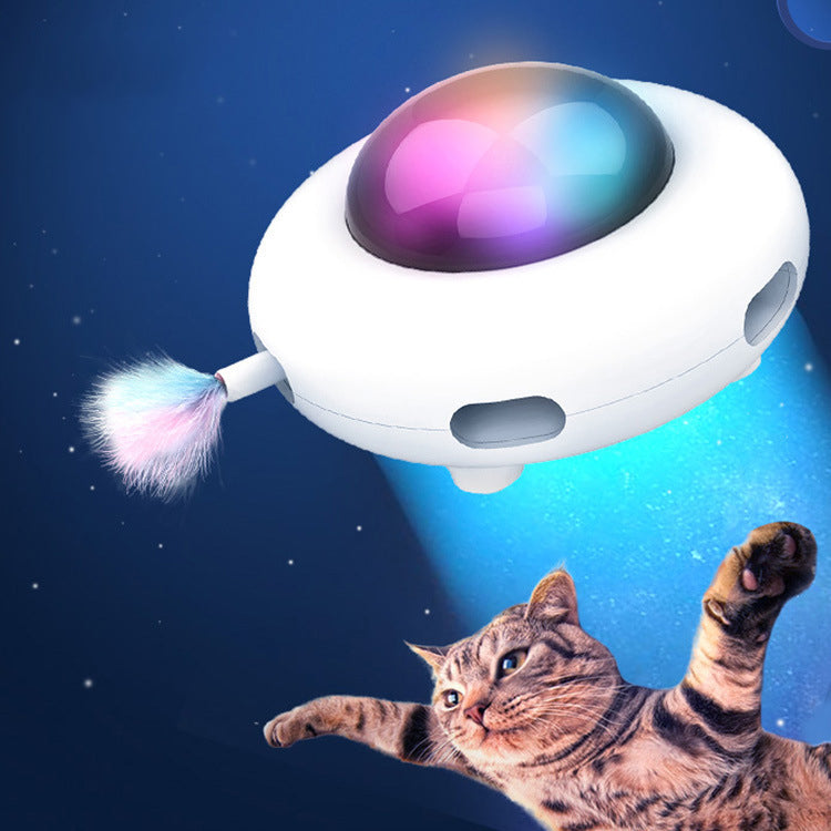 Unleash Your Cat's Energy with the Pet Toy Gravity UFO Smart Teaser Flying Saucer
