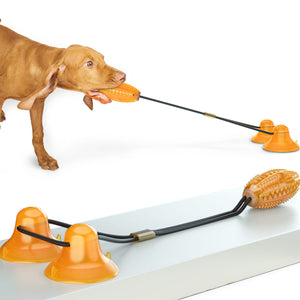 Unleash Your Dog's Playtime Potential with the Multifunction Double Tug Rope Balls Sucker Toy