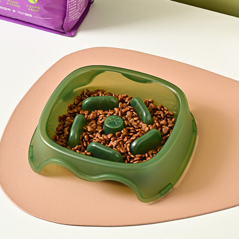 Pet Slow Anti-Suffocation Feeding Plastic Bowl