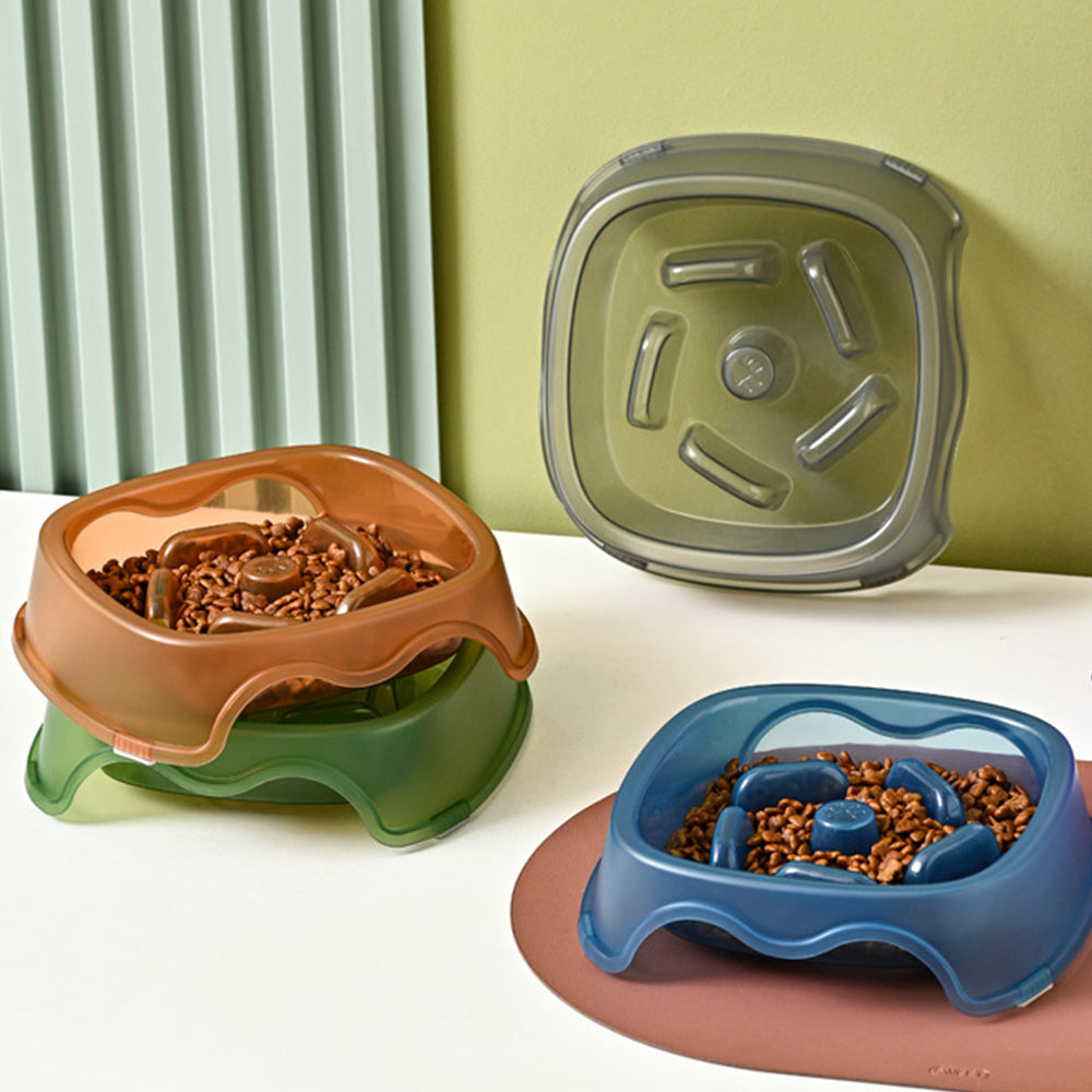 Pet Slow Anti-Suffocation Feeding Plastic Bowl