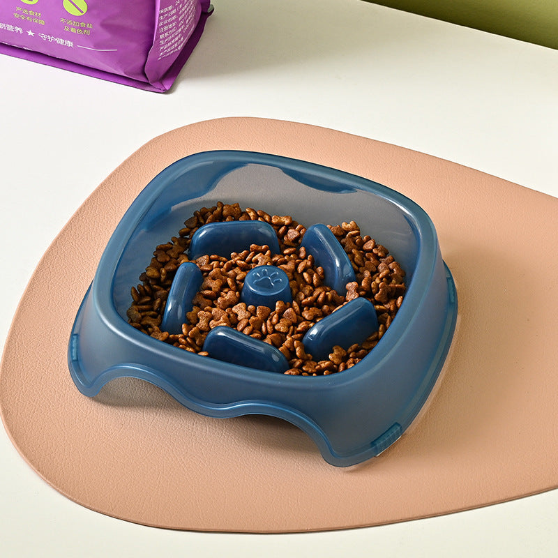 Pet Slow Anti-Suffocation Feeding Plastic Bowl