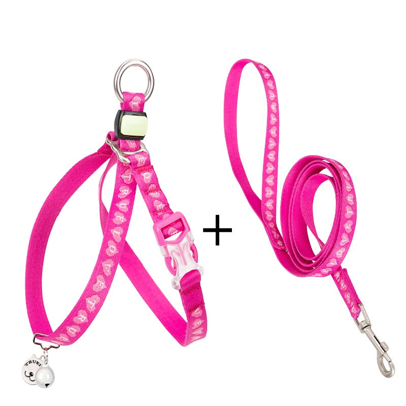 Pet Cat Bell Chest Strap Teddy Leash