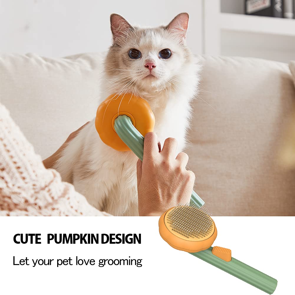 Pet Pumpkin Self Cleaning Slicker Brush