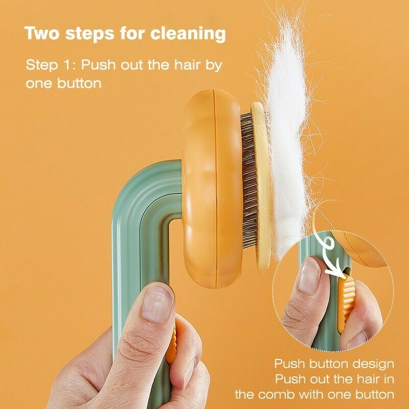 Pet Pumpkin Self Cleaning Slicker Brush