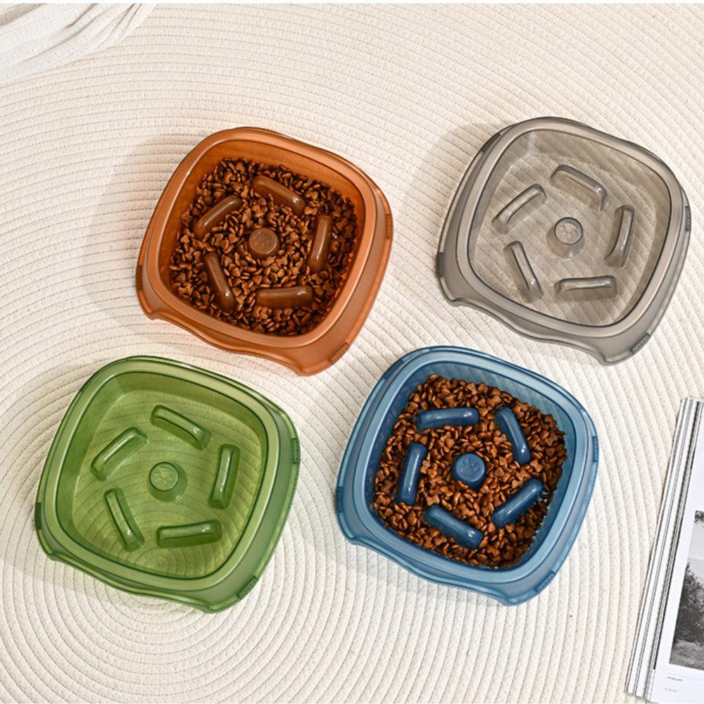 Pet Slow Anti-Suffocation Feeding Plastic Bowl