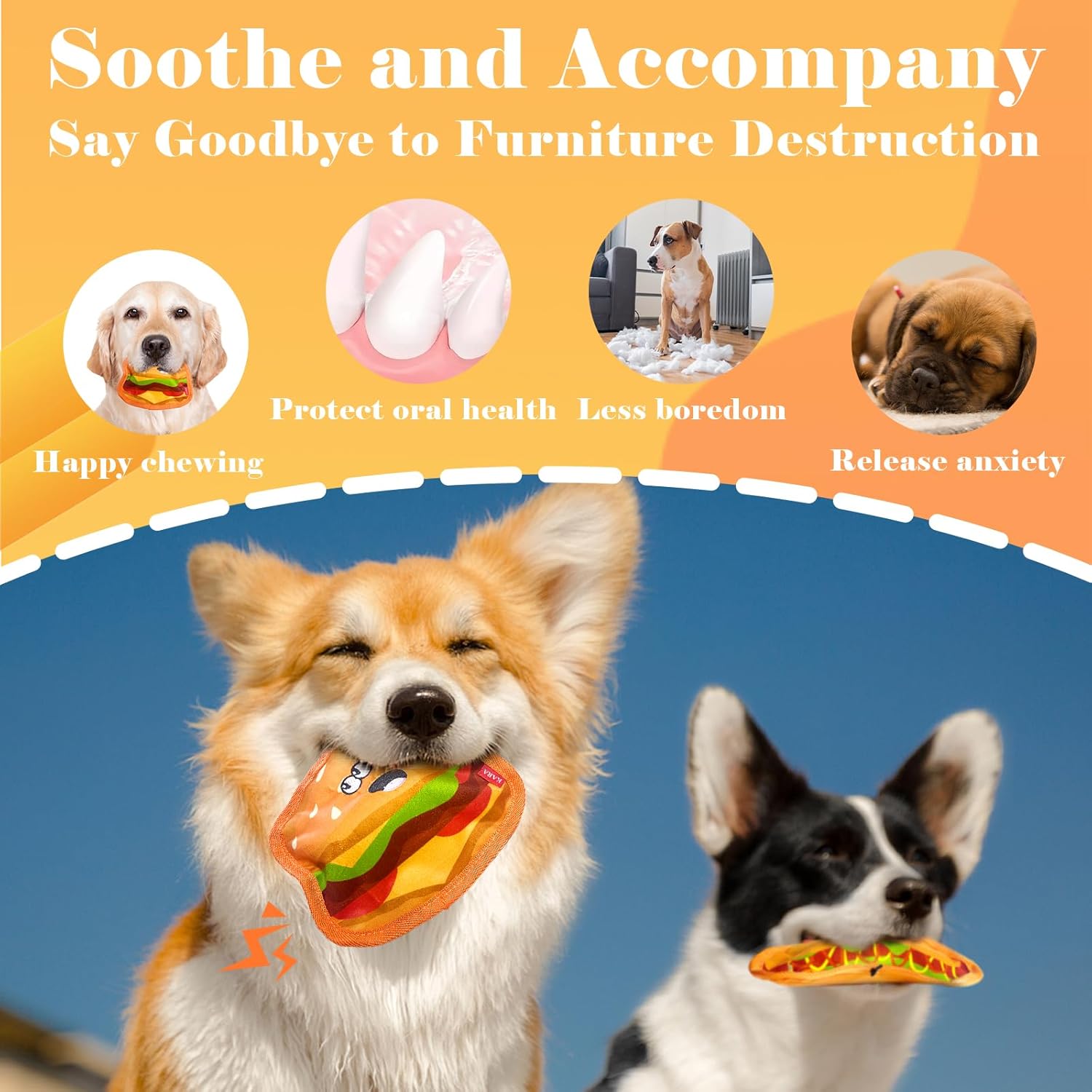 Crinkle Dog Squeaky Toys