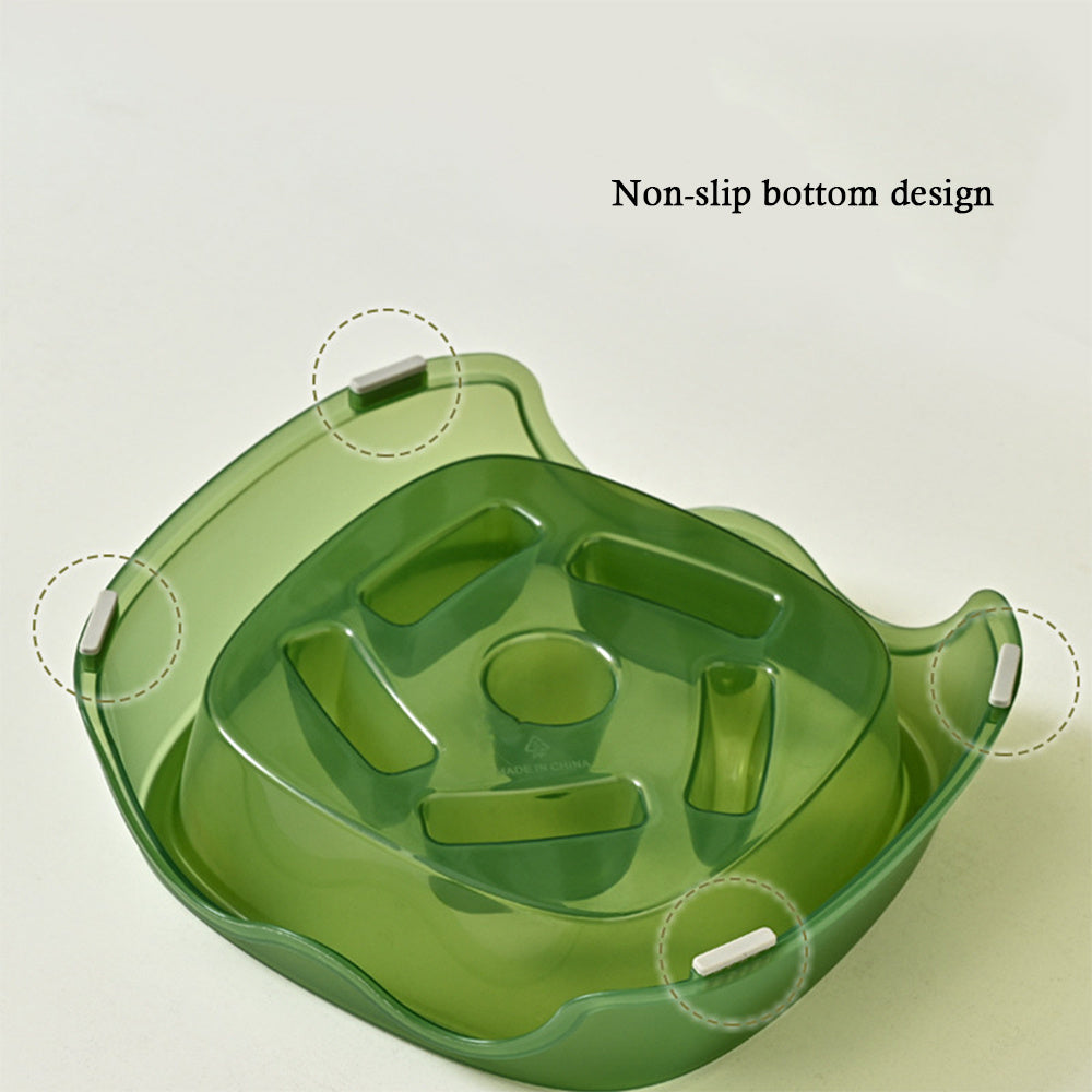 Pet Slow Anti-Suffocation Feeding Plastic Bowl
