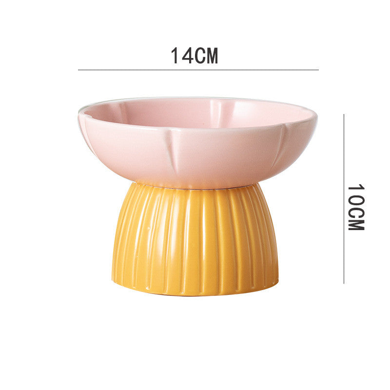 Pet Candy Color Feeding Ceramic Bowl