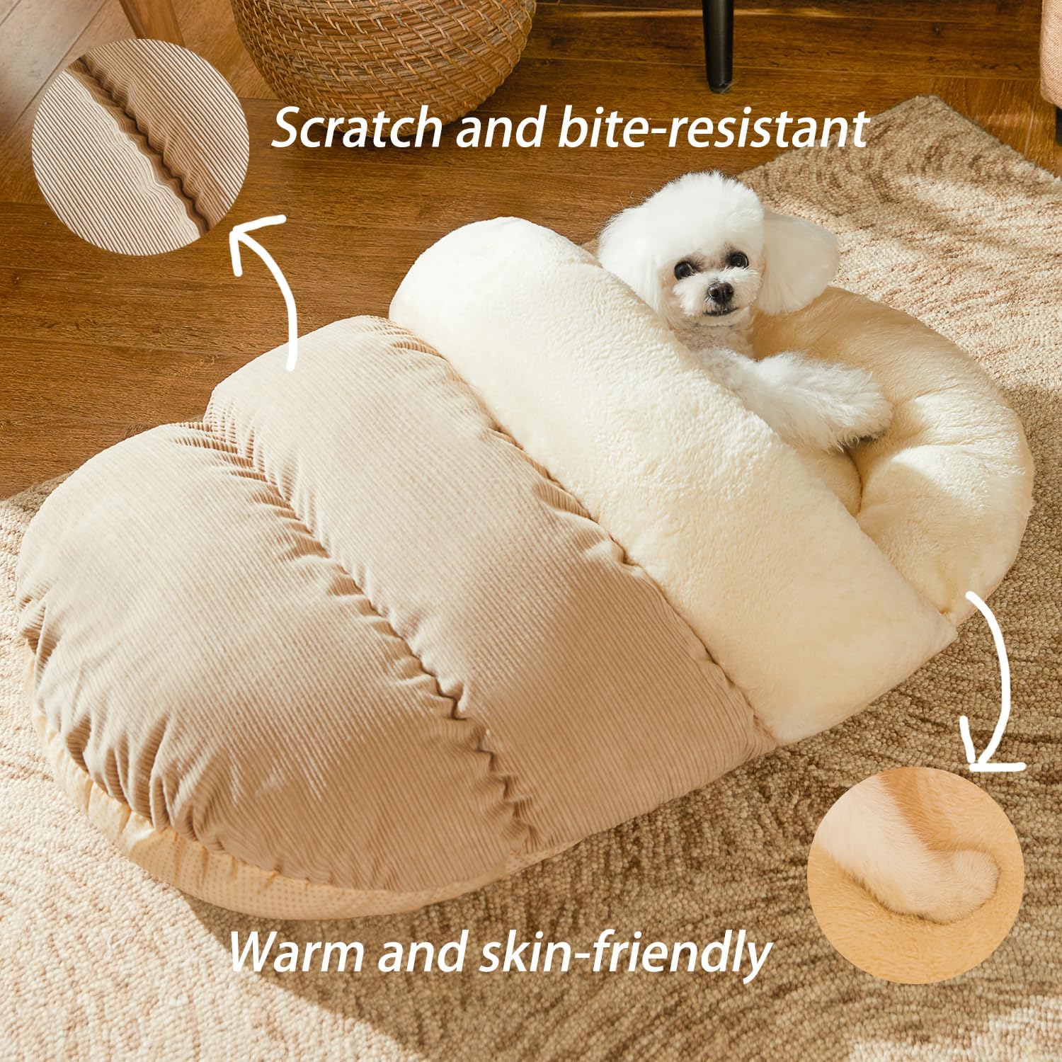 Ultra Soft Cute Plush Slipper Pet Bed