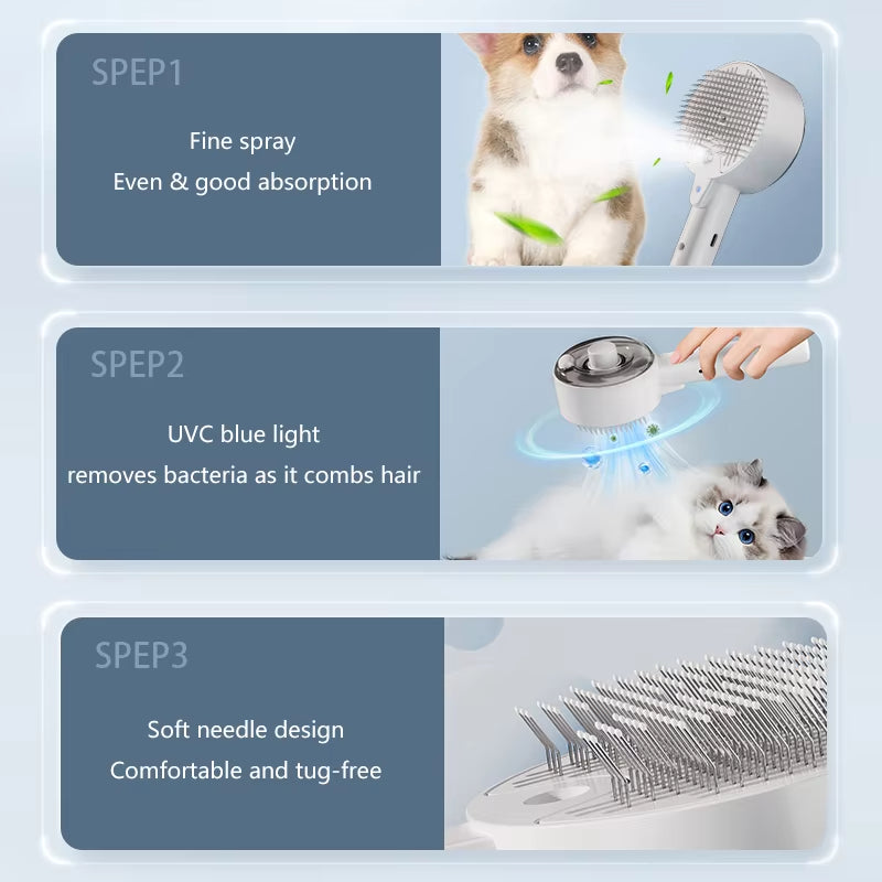 Pet Steamy Electric Sprayer Brush