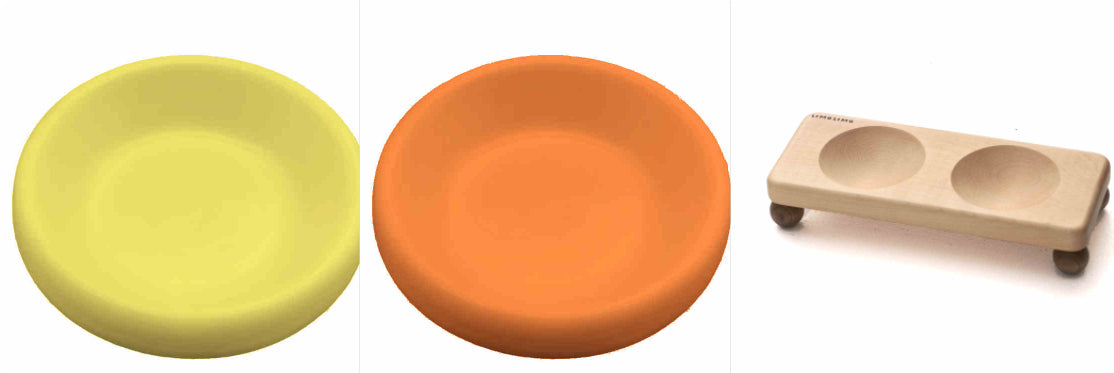 Solid Wood Ceramic Pet Feeding Bowl
