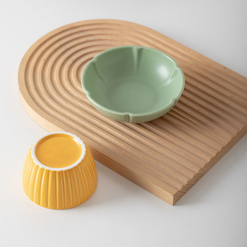 Pet Candy Color Feeding Ceramic Bowl