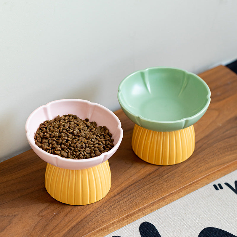 Pet Candy Color Feeding Ceramic Bowl