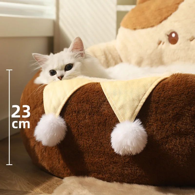 Round Winter Warm Cushion Soft Pet Bed