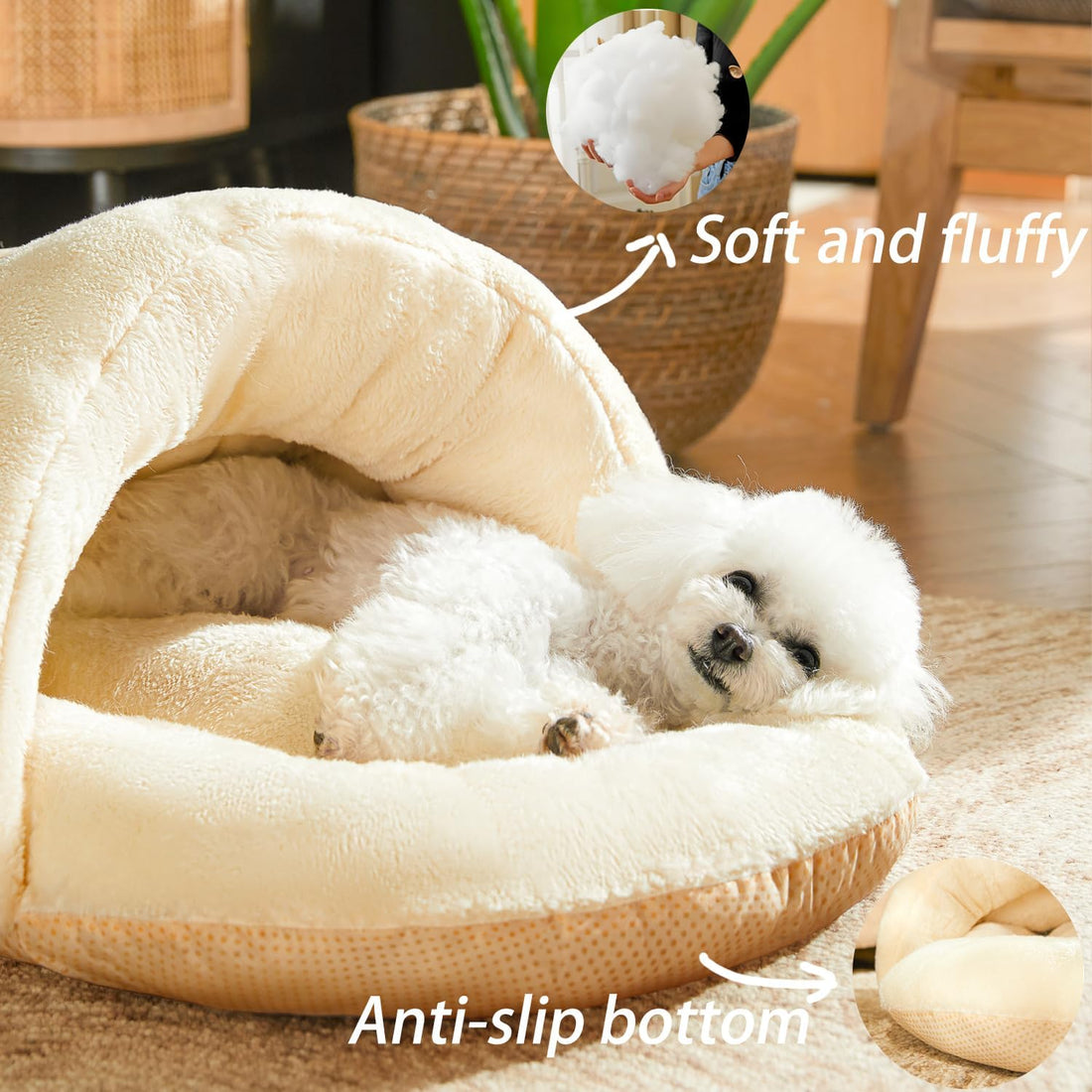 Ultra Soft Cute Plush Slipper Pet Bed