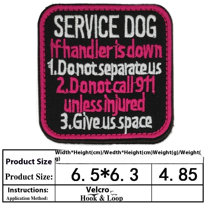 Pet Dog Accessories Embroidered Velcro